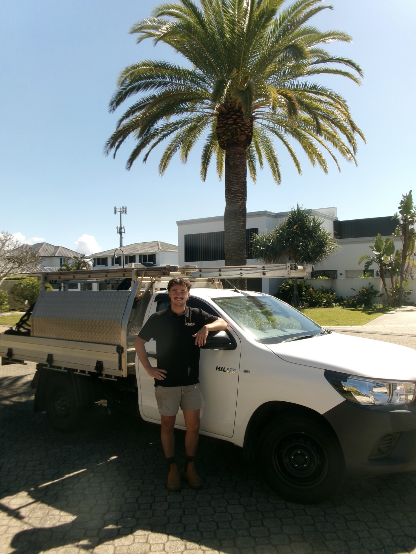 Christian with the Plumbino service vehicle